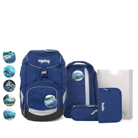 ergobag PACK Schulrucksack-Set BlaulichtBär, 6-teilig