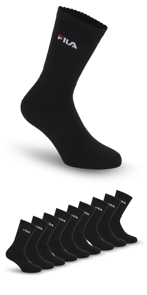 Fila Tennissocken »UNISEX CREW TENNIS FULL TERRY SOCKS« 9 Paar tlg. mit eingestrickem Logo