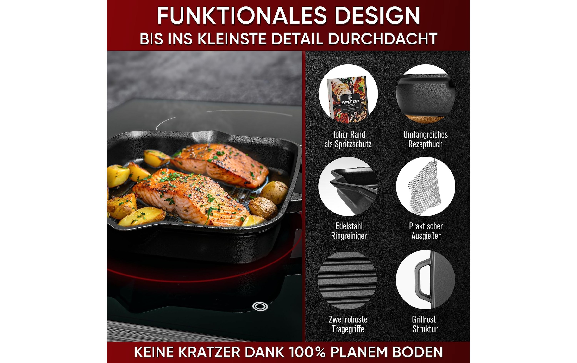 Grillpfanne »Gusskoenig 26 cm mit Ringreiniger« Gusseisen