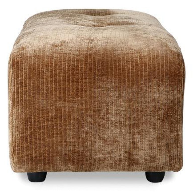HKliving Vint hocker Small corduroy velvet aged gold