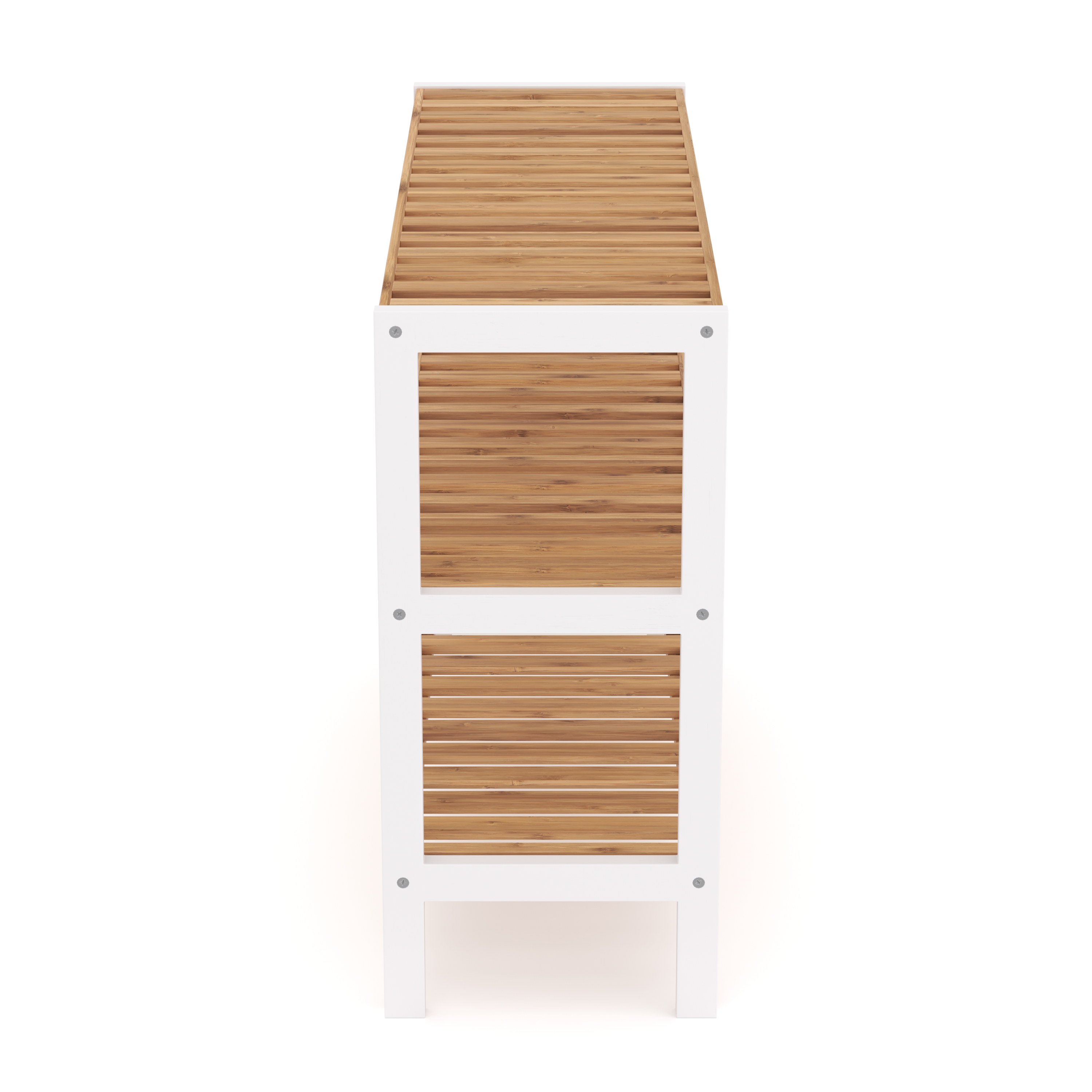Schuhregal Bambus 3 Tablare 70 x 24 x 54 cm natur/weiss