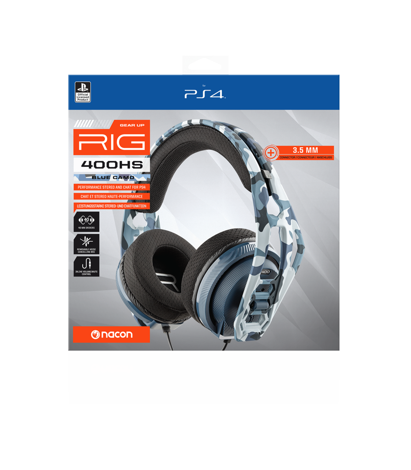 Nacon RIG 400HS Wired Headset Xbox, PC/Mac Camo Blue