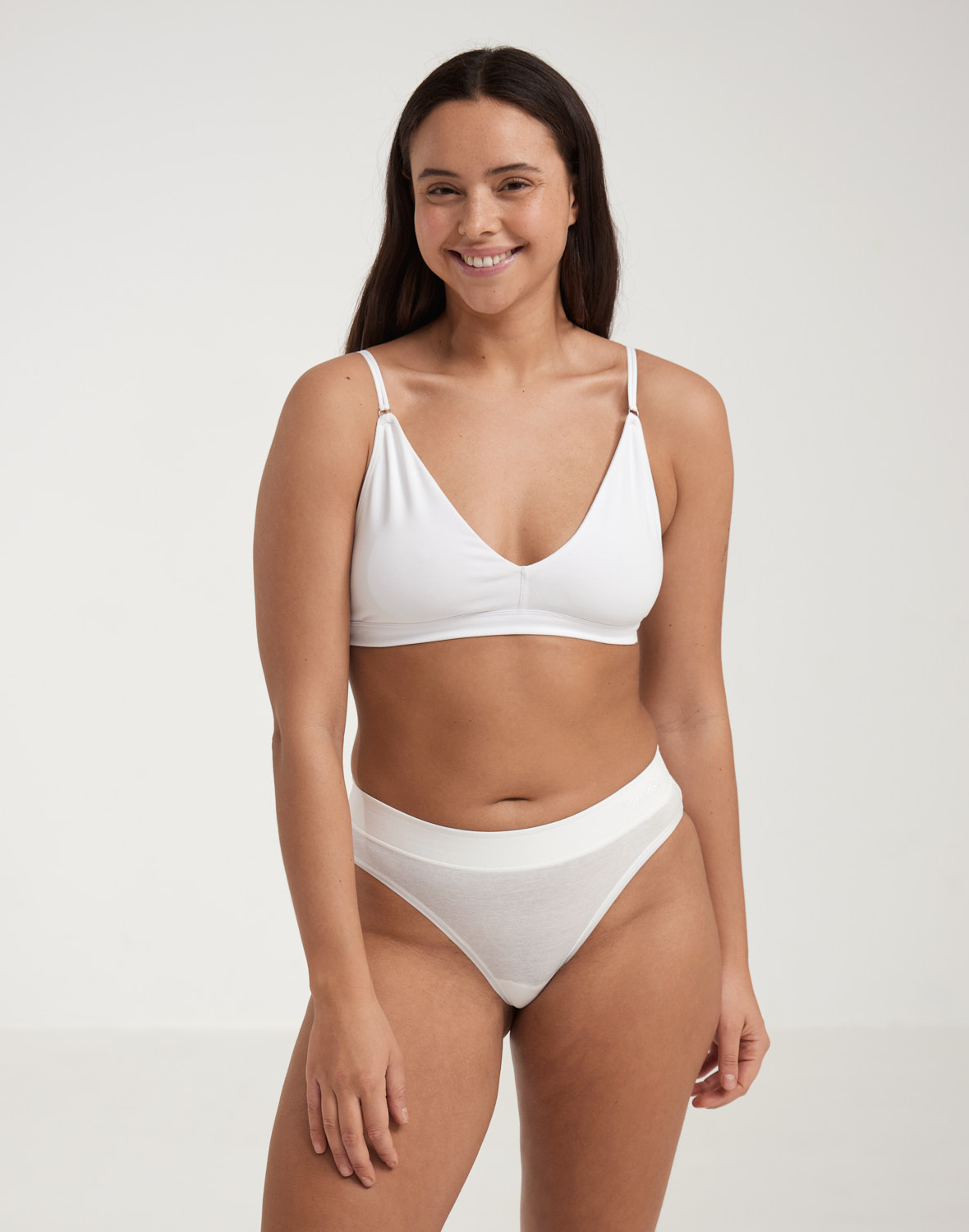 Bralette van katoen voor dames in Wit