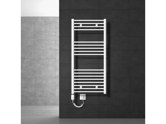 Radiateur avec Élément Chauffant Électrique 1200W, 600 x 1200 mm, Blanc, Connexion Latéral