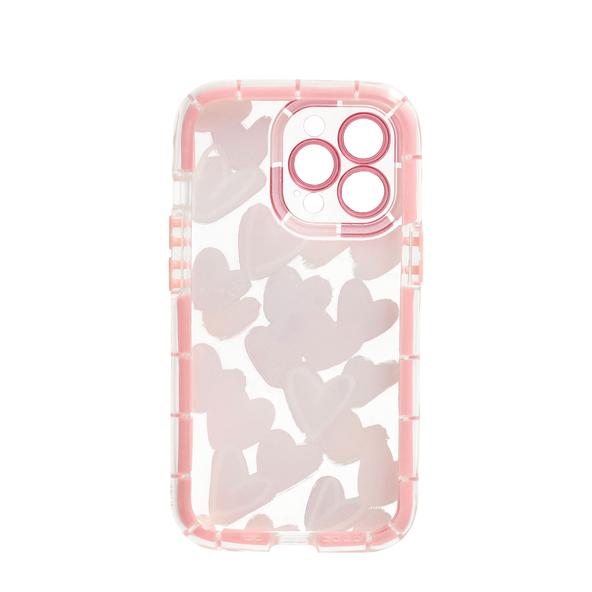 iPhone 13 Pro Hybrid Hardcase Hülle Air Cushion Fallschutz - Rosa Herzen