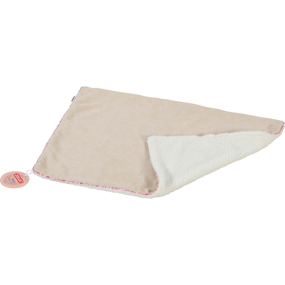 Plaid pour chats en velours côtelé bloom medium