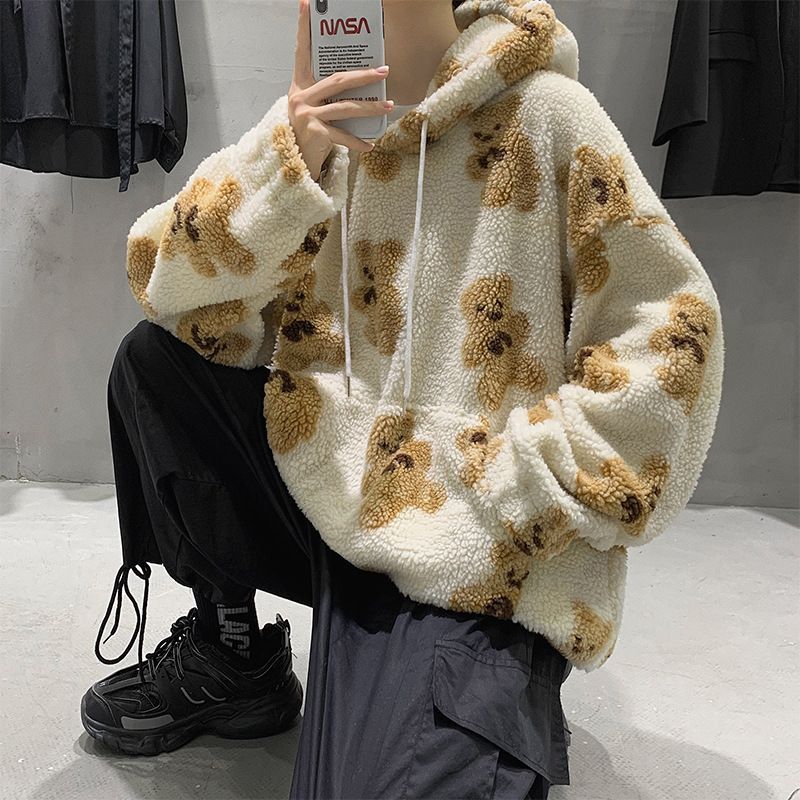 Wescosso - Fluffy hoodie met berenprint