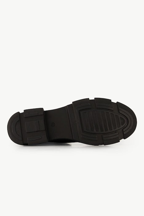 Leder-Boots, Strickeinsatz, Wechselfußbett, Weite H