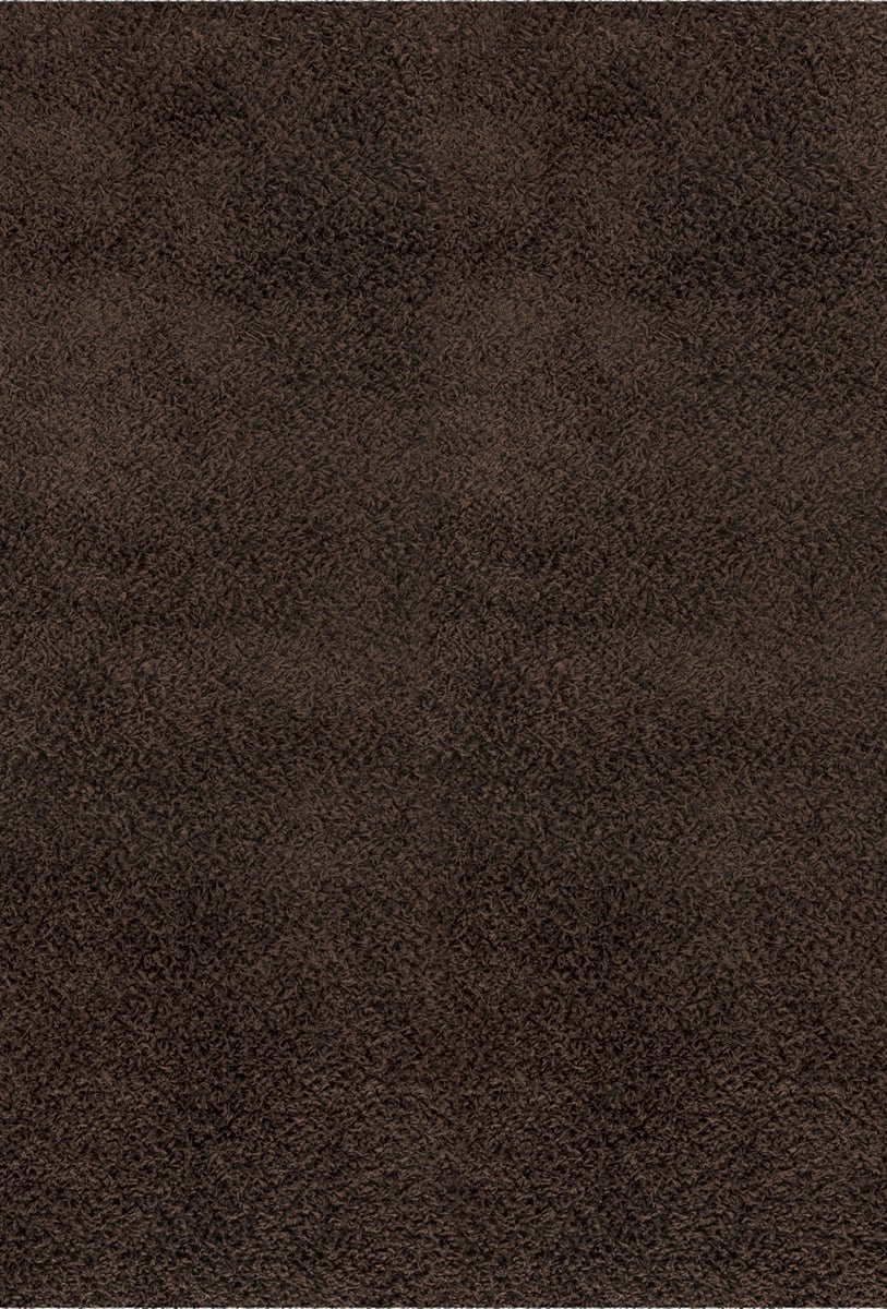 Modern hoogpolig shaggy vloerkleed, donkerbruin, 120x170 cm, LILLY