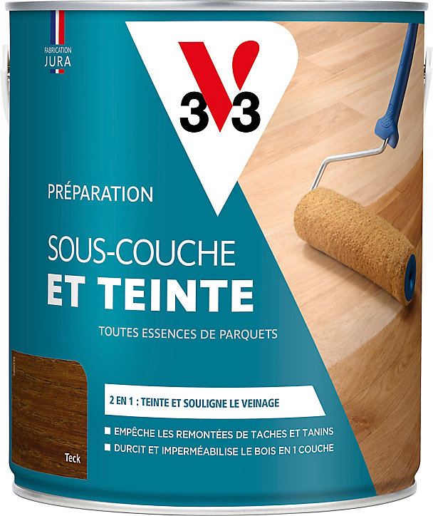 Sous-couche & teinte parquets V33 teck 2,5L
