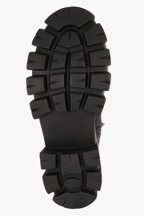Lederboots, Zierschnalle, Nylon-Einsätze, Plateausohle, Weite H