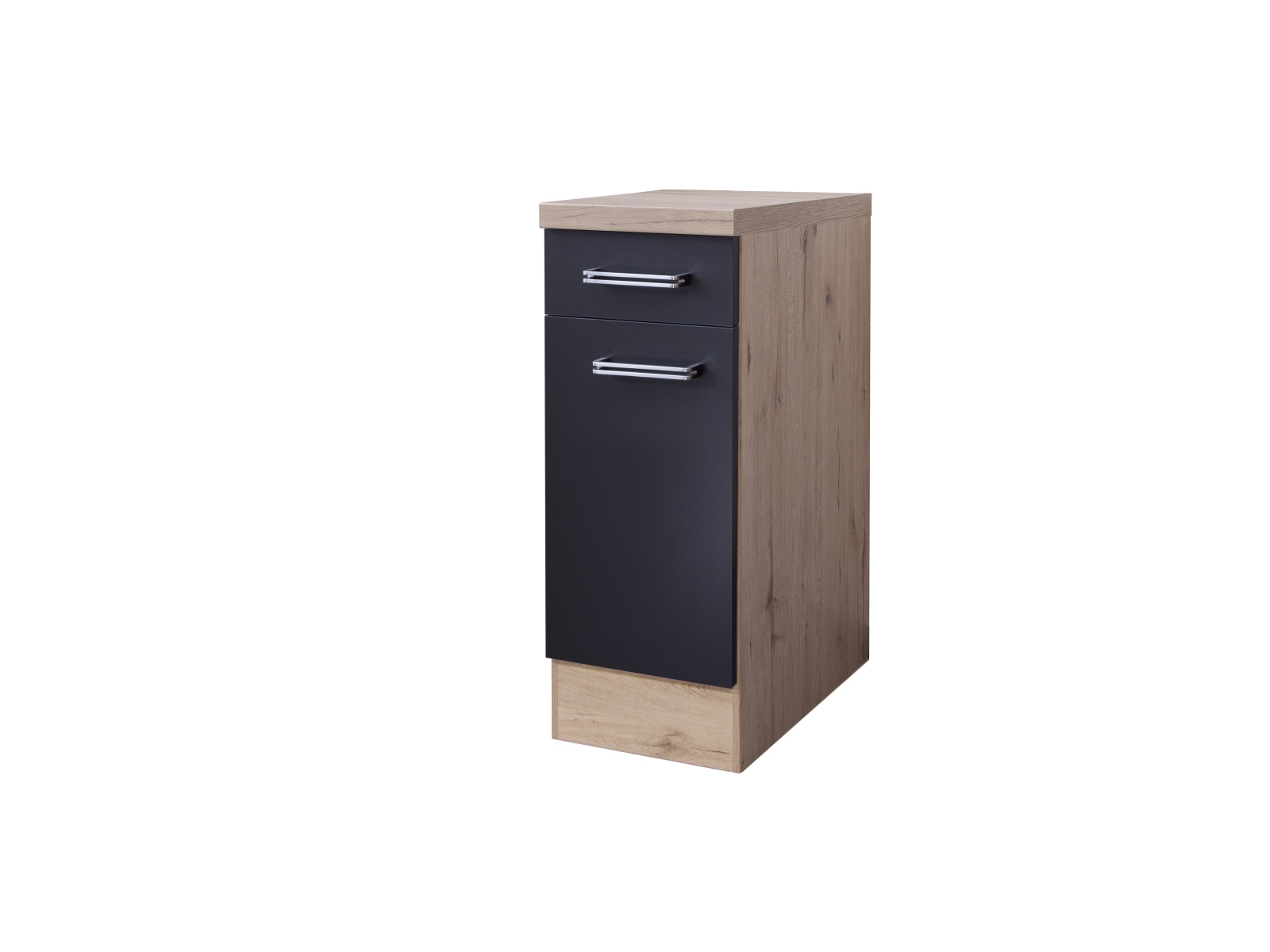 Unterschrank RISENTO - anthrazit - San Remo Eiche - 30 cm