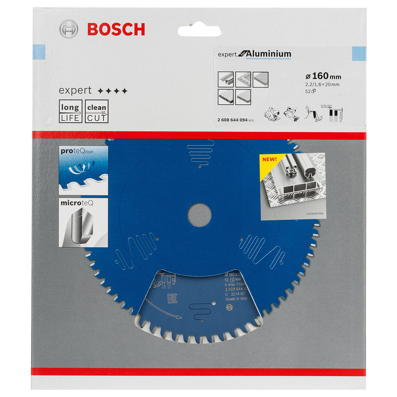 Bosch cirkelzaagblad Expert for Aluminium 160x20x2,2mm 52T