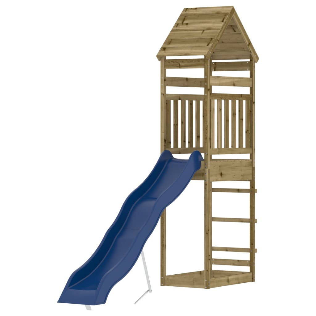 Aire de jeux d'extérieur balançoires toboggan portiques robuste jeux jardin 55 x 292 x 264 cm bois de pin imprégné 02_000494