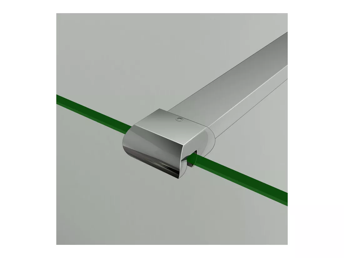 Paroi de douche à l'italienne 100x200cm - 8mm verre trempé sablé - Avec barre de fixation 140cm recoupable