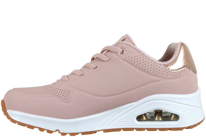 SKECHERS UNO SHIMMER AWAY ROSE SNEAKERS