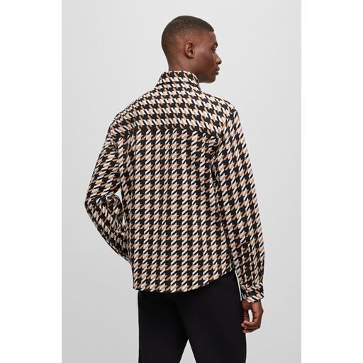 Boss Black Mønstret Skjorte, Medium Beige, XL