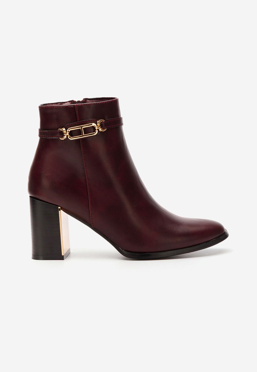 Bottines à gros talon bordeaux Arletta
