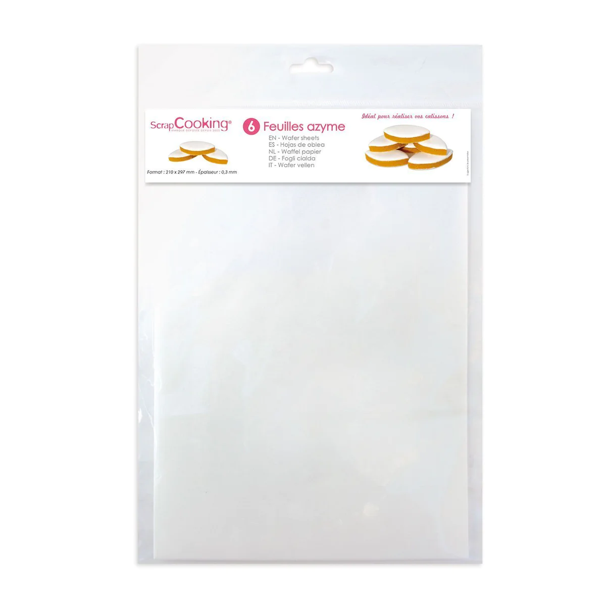 30 feuilles azyme blanches A4 pour pâtisserie Scrapcooking