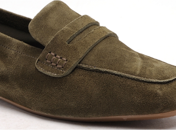 Reqins basses femme hema cuir velours kaki