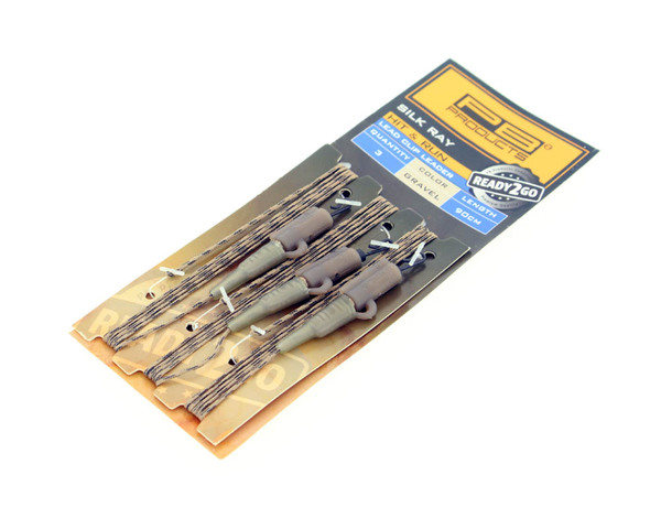 Bas de ligne avec Clip Plomb PB Products Ready2Go Silk Ray Hit & Run Leadclip Leader 90cm (3 pcs)