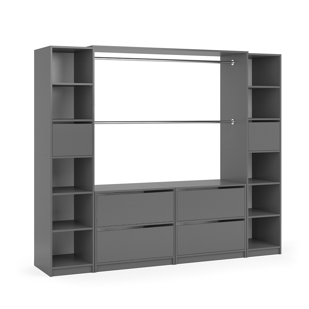 Vicco Kleiderschrank Visit Anthrazit Dielenschrank Flurgarderobe - Offen begehbar (Set XXXL)