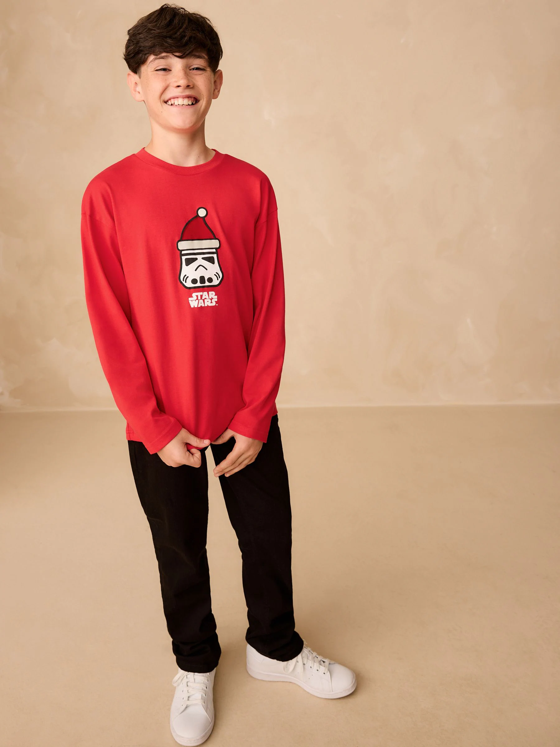 Rood Star Wars™ - Kerst-T-shirt met lange mouwen (3-16jr)