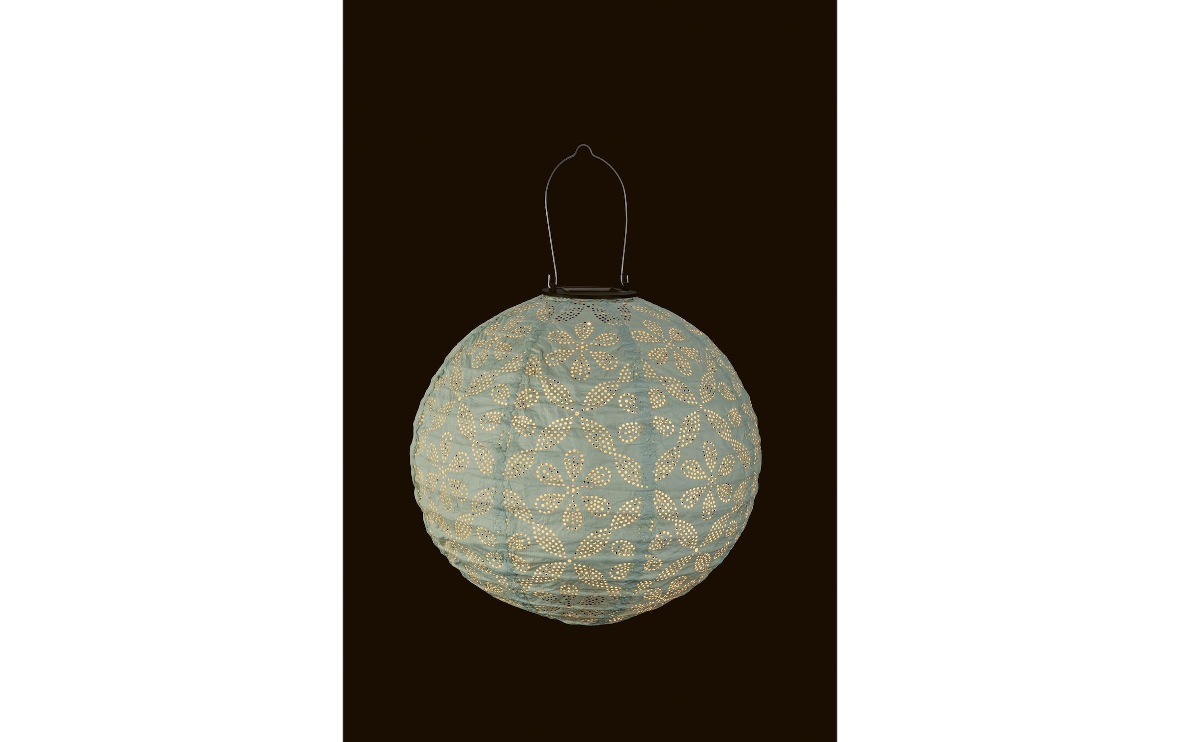 STT LED Gartenleuchte »Solar Lanterne round hellblau« Warmweiss
