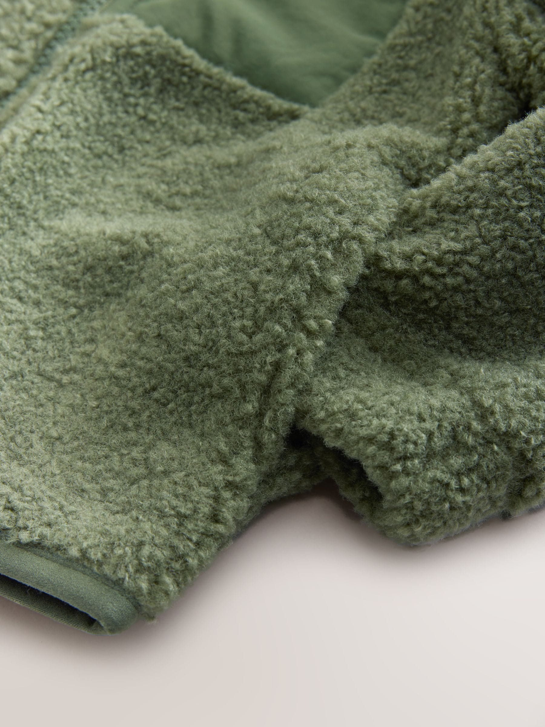 Mineraalkleurig - Effen fleece met rits en trechterhals (3mnd-7jr)