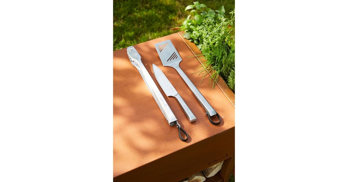 BarbecookPremium set met spatel, chef mes en tang grillbestek