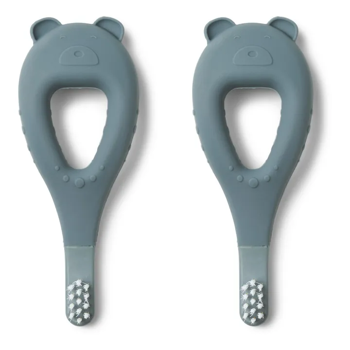 Liewood Brosse à dents Janelle en silicone - Set de 2 | Whale blue