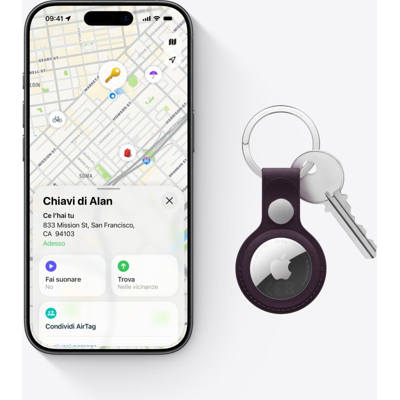 Apple AirTag Personnel Recherche Argent, Blanc