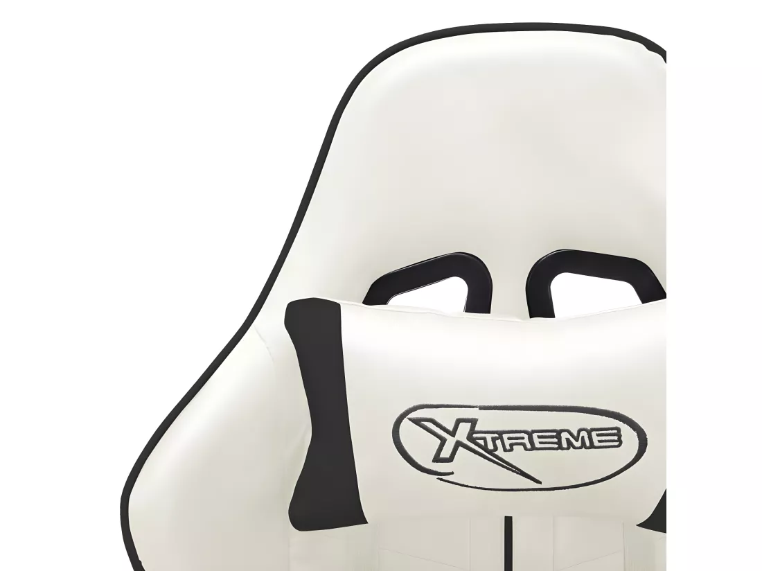 Chaise de jeu Blanc et noir Cuir artificiel
