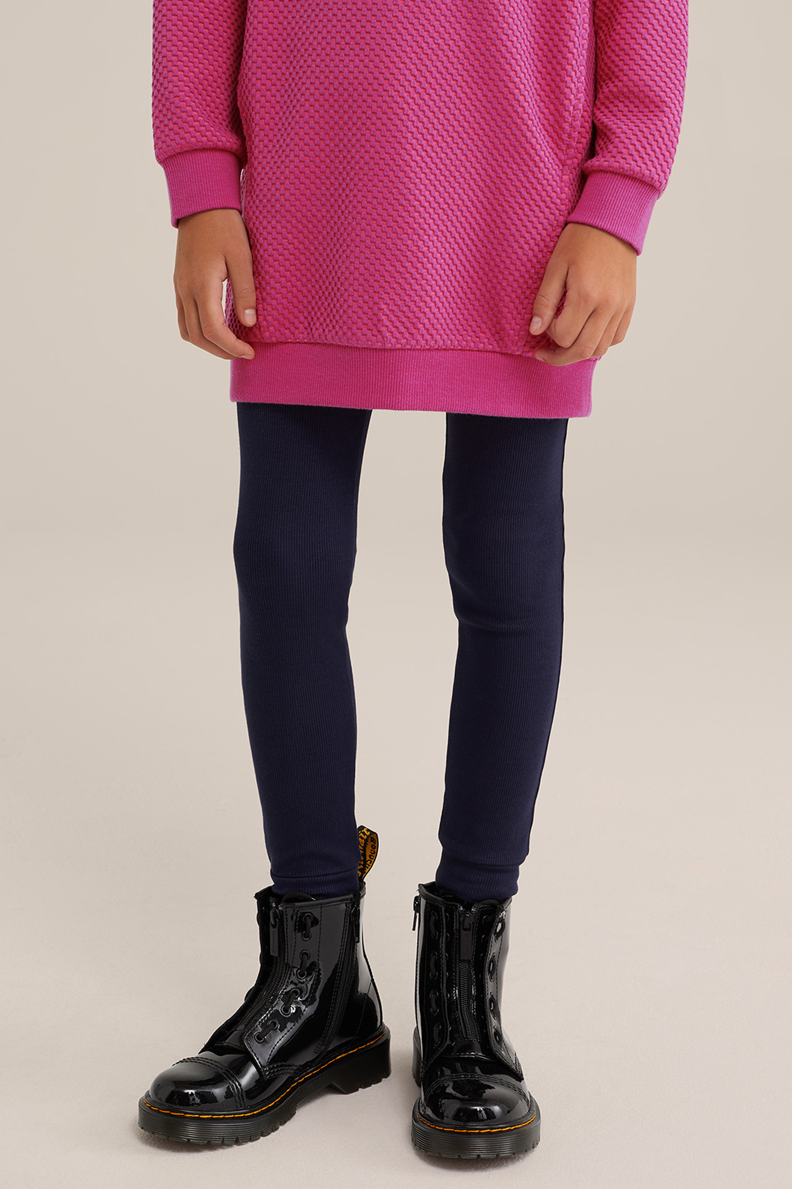 Meisjes geribde legging WE Fashion Blauw