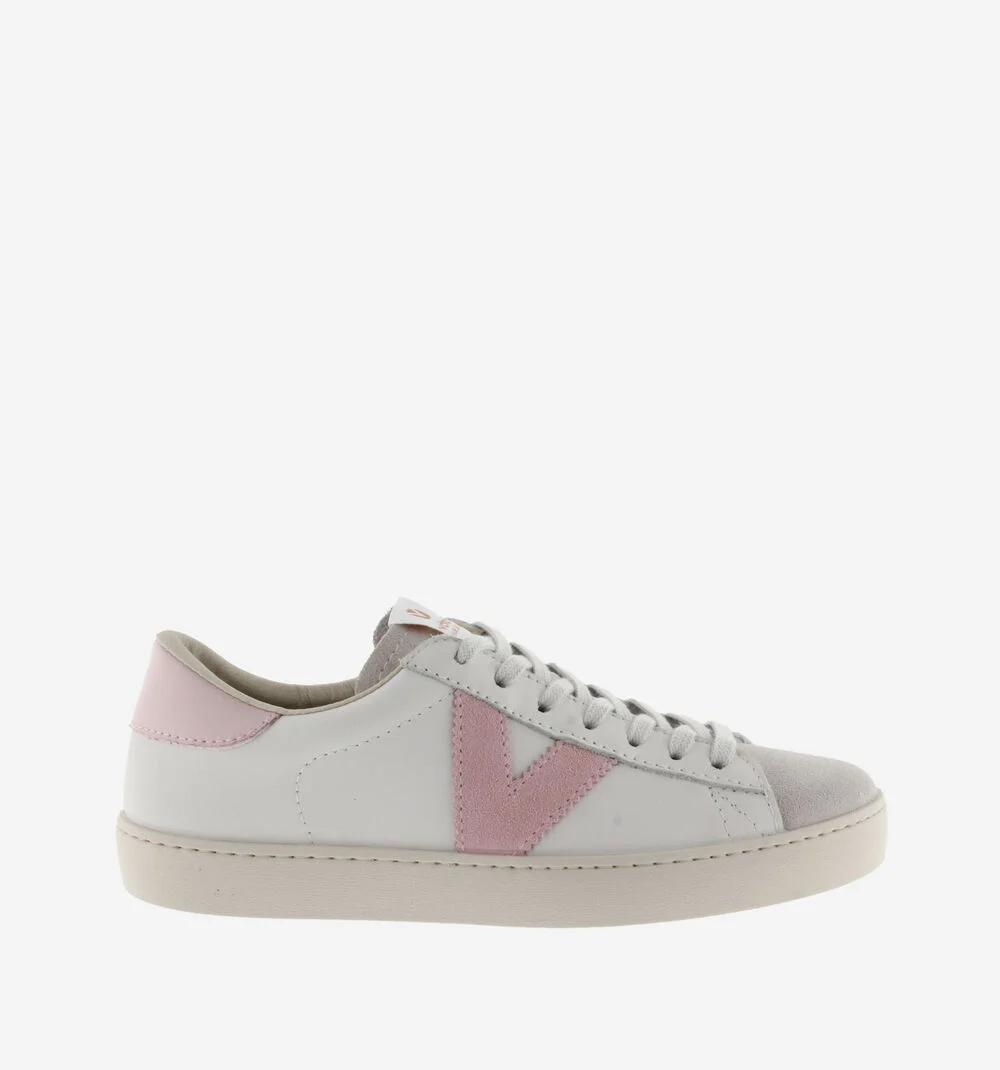 BERLÍN CUIR & CUIR FENDU Baskets blanches unisexes en cuir PETALO