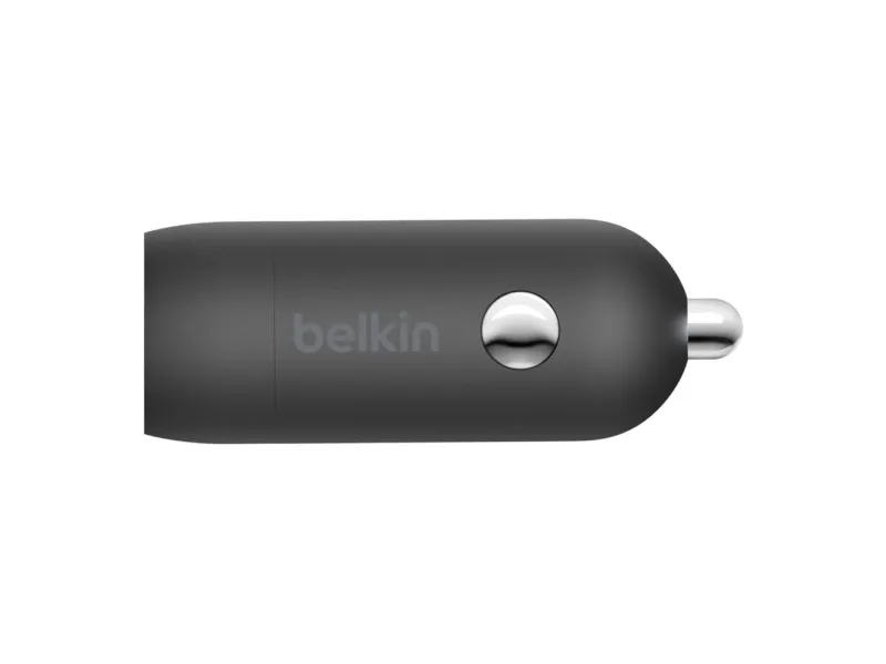 Belkin BoostCharge Car Charger - Bilstrømsadapter - 18 Watt - 3.6 A (24 pin USB-C) - på kabel: Lightning - sort