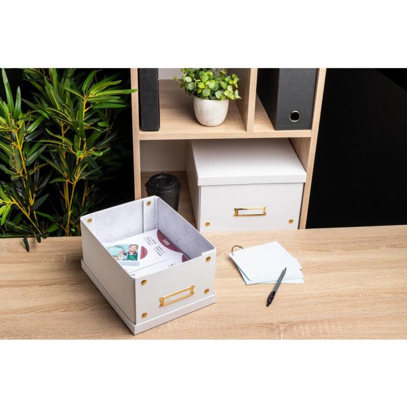 Boîte de rangement à plat carton 20x26x15cm Néo Déco - Noir