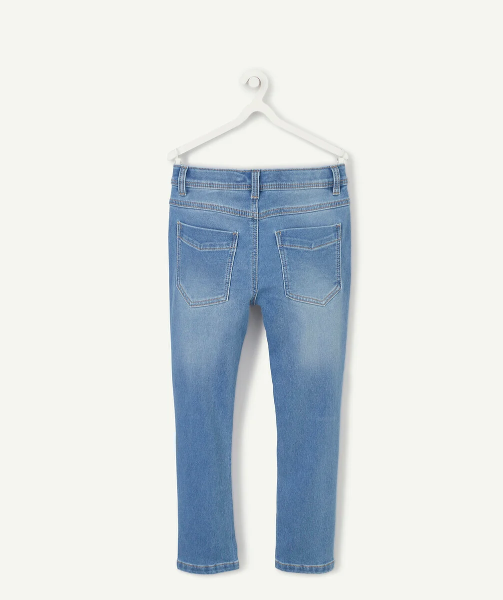 LE JEAN BLEU DROIT AVEC ANIMATION SUR LA POCHE TAILLE +