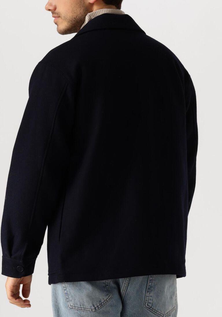 donkerblauwe forét jack lodge wool jacket