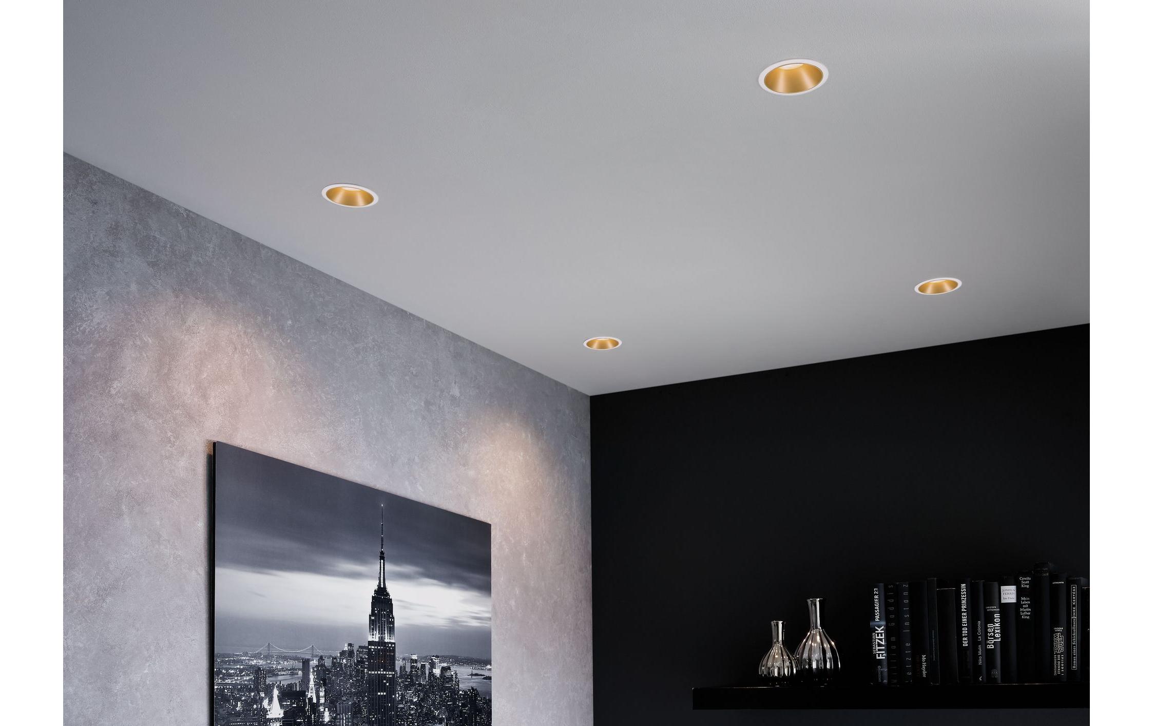 Einbauspot Cole, 1 x GU10, 10 W, Weiss/ GoldSpotleuchte