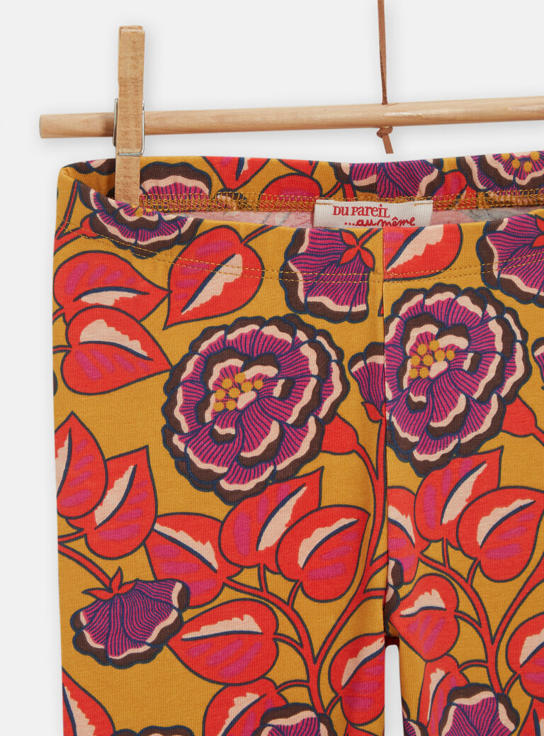 Legging imprimé à fleurs pour fille