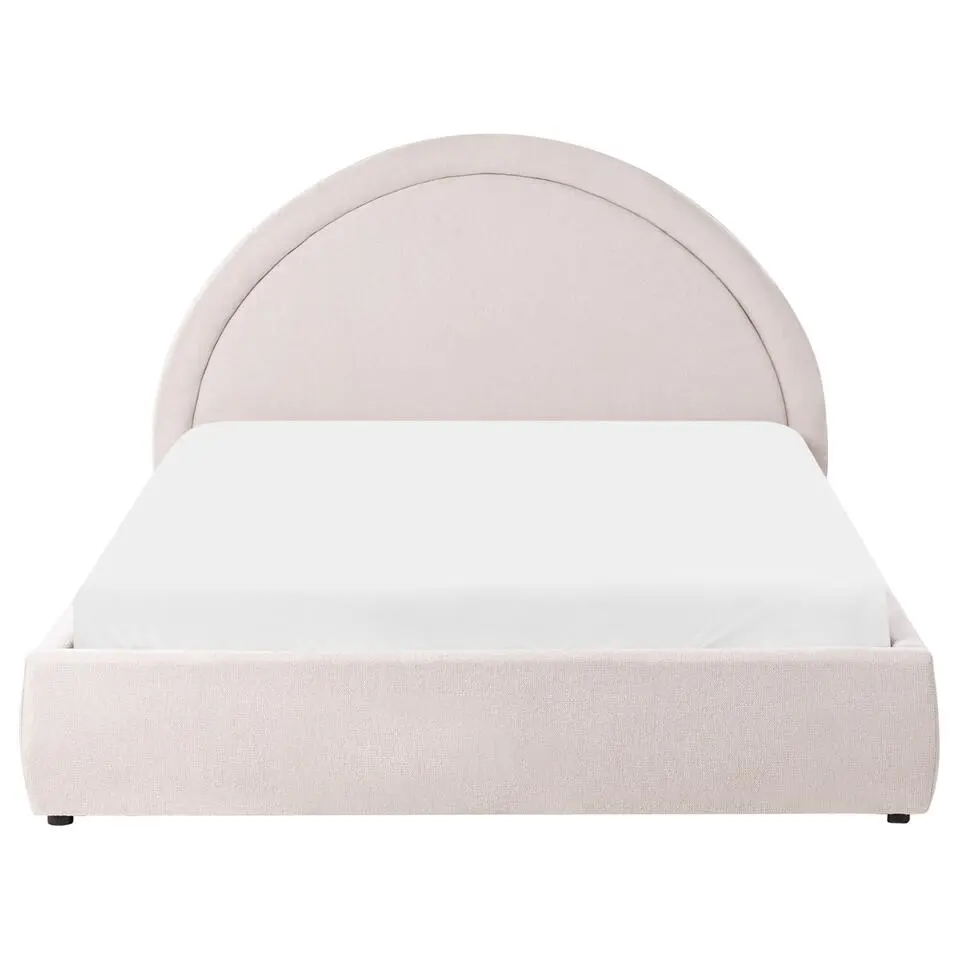 MOUZON - Bed met opbergruimte - Lichtbeige - 140 x 200 cm - Stof