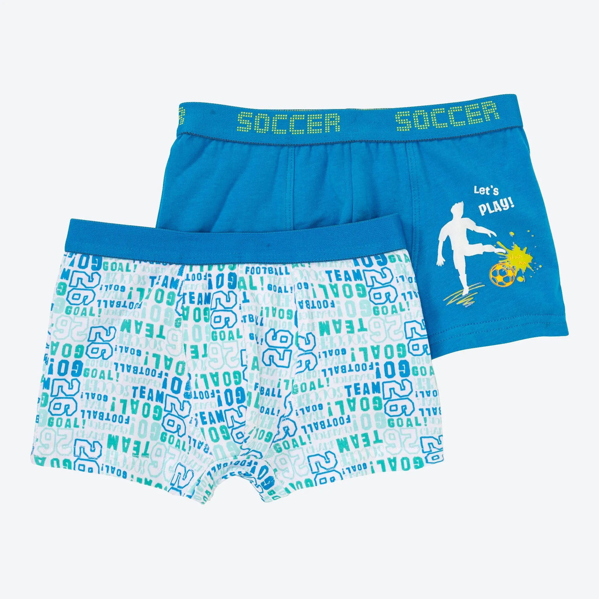 Jungen-Retroshorts mit Fußball-Motiv, 2er-Pack