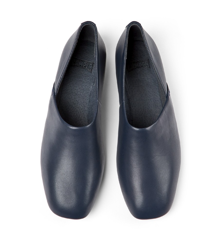 Sapatilhas de Ballet Camper Myra em Couro Azul Marinho