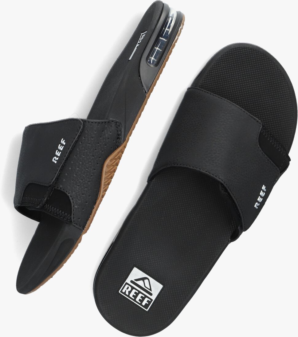 REEF zwarte reef slippers fanning slide
