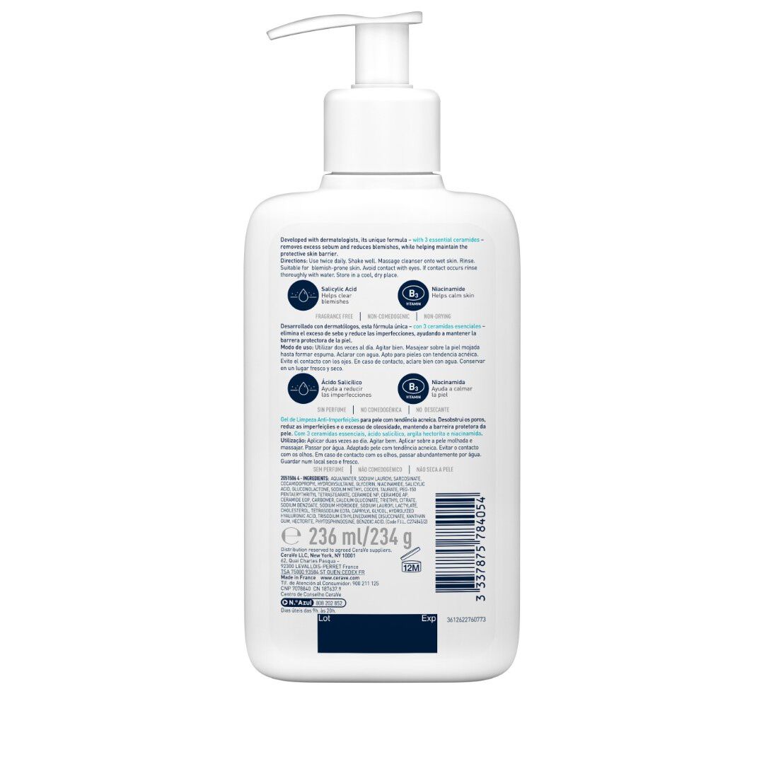CERAVE  Gel de Limpeza Controlo Imperfeições - 236ml