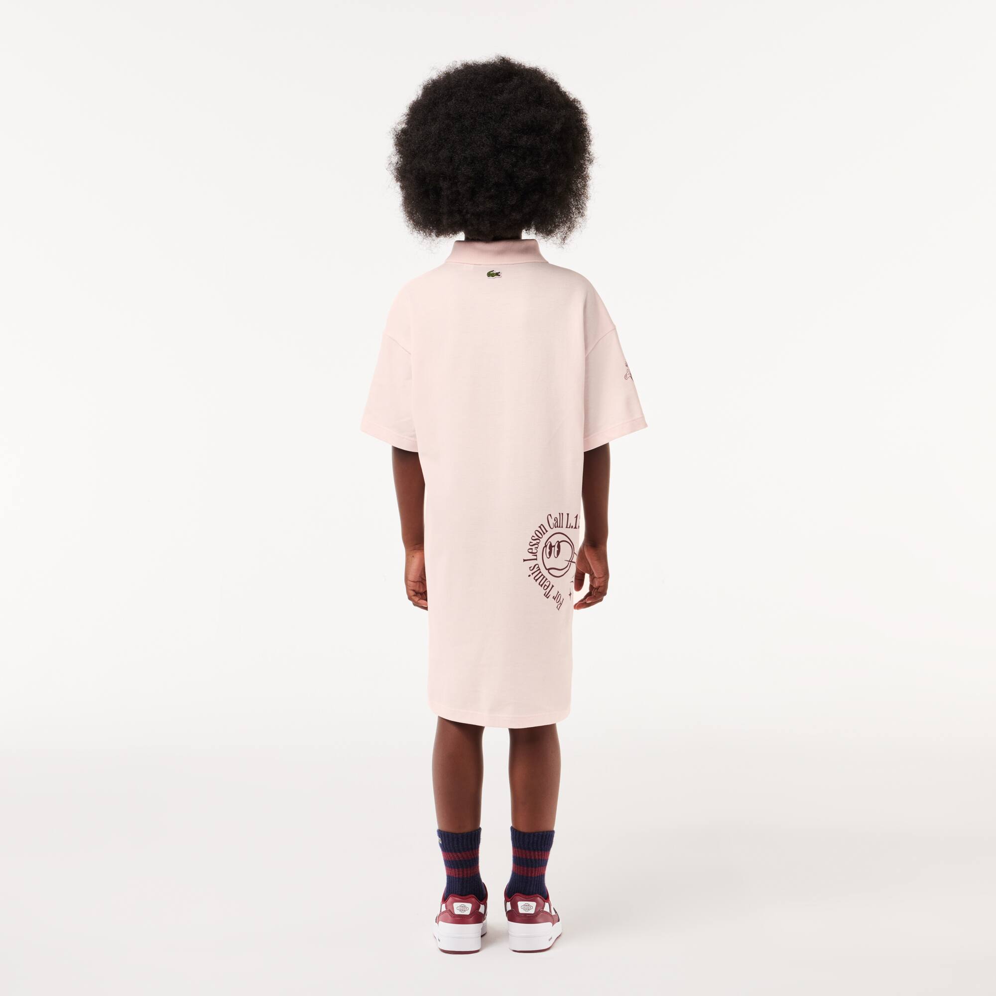 Baumwollkleid mit grafischem Aufdruck Hosen & Kleider - Rosa - Lacoste - Mädchen