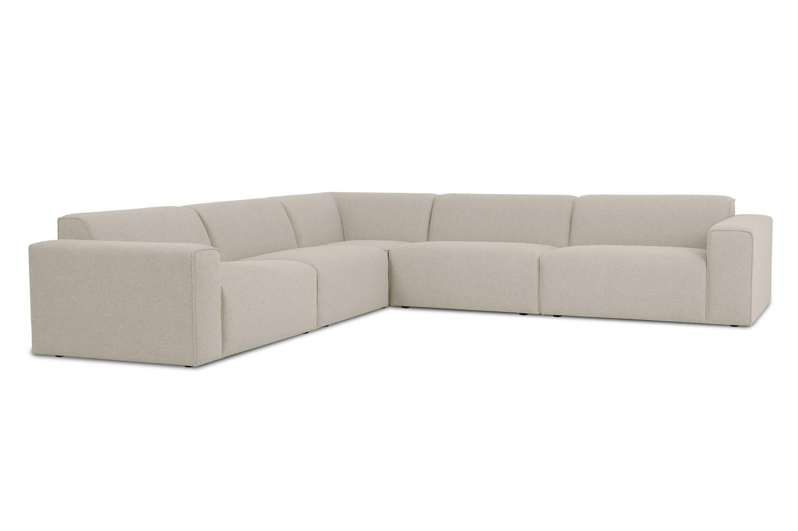 Styl hjørnesofa 33 hjørnesofa duo puter. Tekstil Lombardo 14 Latte med sorte ben.