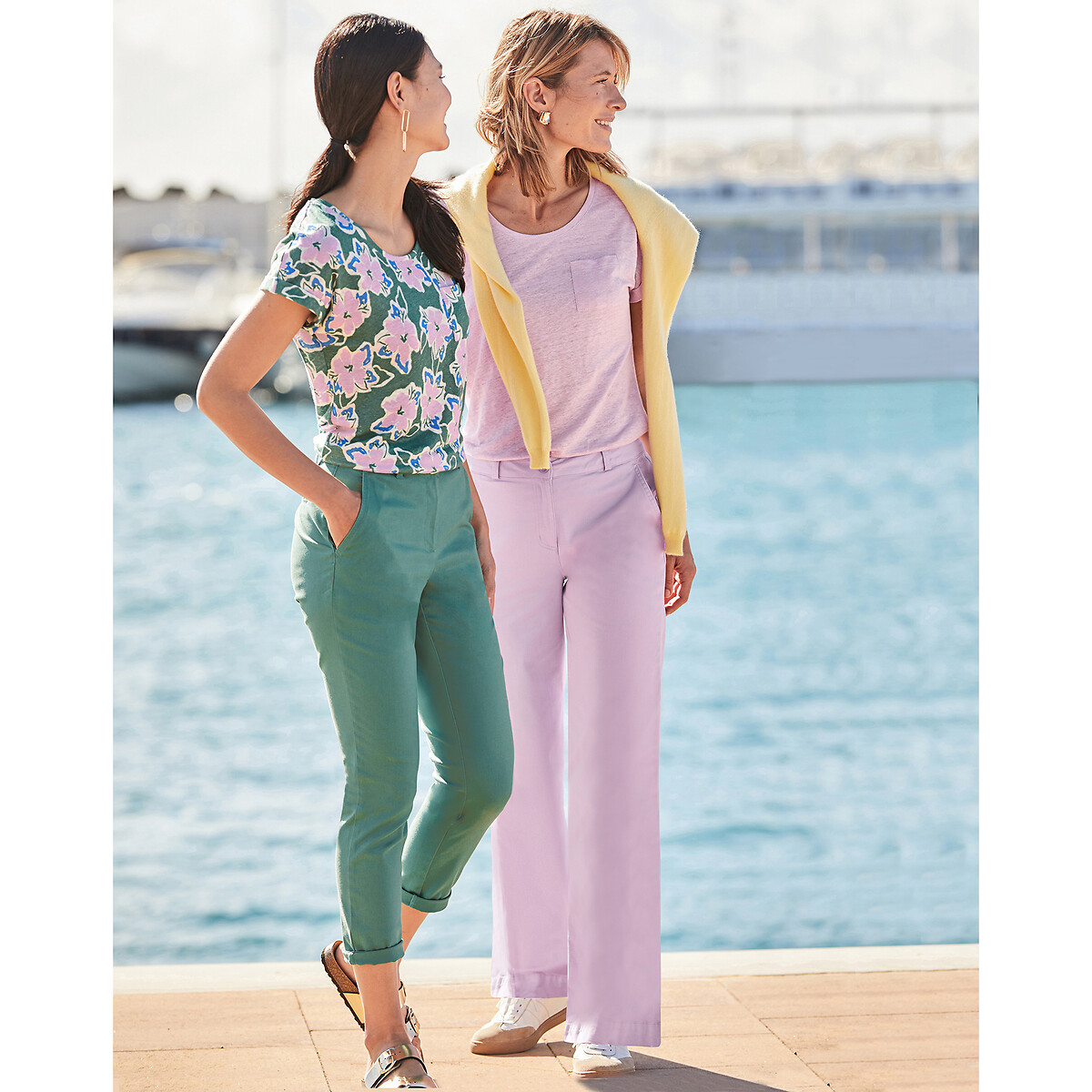 ANNE WEYBURN<br>Calça chino direita, esticar keperstof