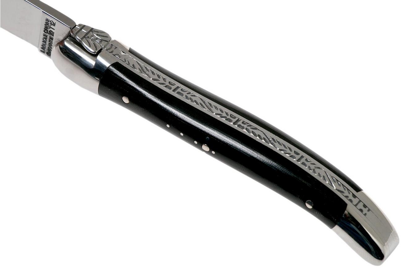 Forge de Laguiole 129INTCNOIBRI 9cm, zwart micarta, laguiolemes